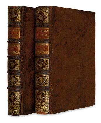 SCIENCE  BOERHAAVE, HERMANN. Elementa chemiae . . . editio altera, Leydensi multo correctior et accuratior.  2 vols.  1733